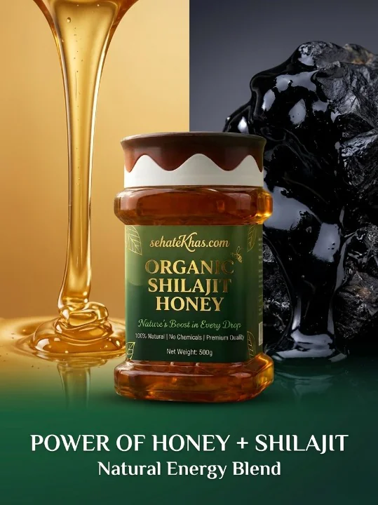 sehat khas honey shilajit 500g jar – pure himalayan blend