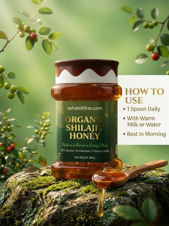 sehat khas honey shilajit 500g jar – pure himalayan blend