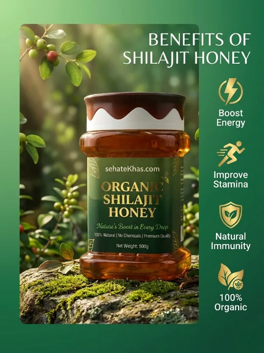 sehat khas honey shilajit 500g jar – pure himalayan blend